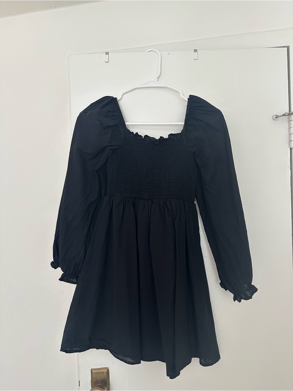 Princess Polly Black Puff Sleeve Smocked Dress